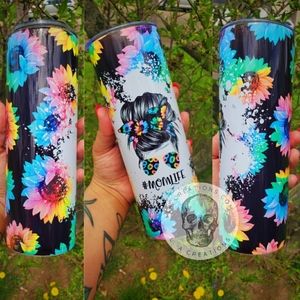 Mom Life 20oz Tumbler Flower Tie Dye